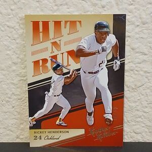 2019 PANINI LEATHER AND LUMBER RICKEY HENDERSON HIT AND RUN SSP CARD #HNR-3 4/10